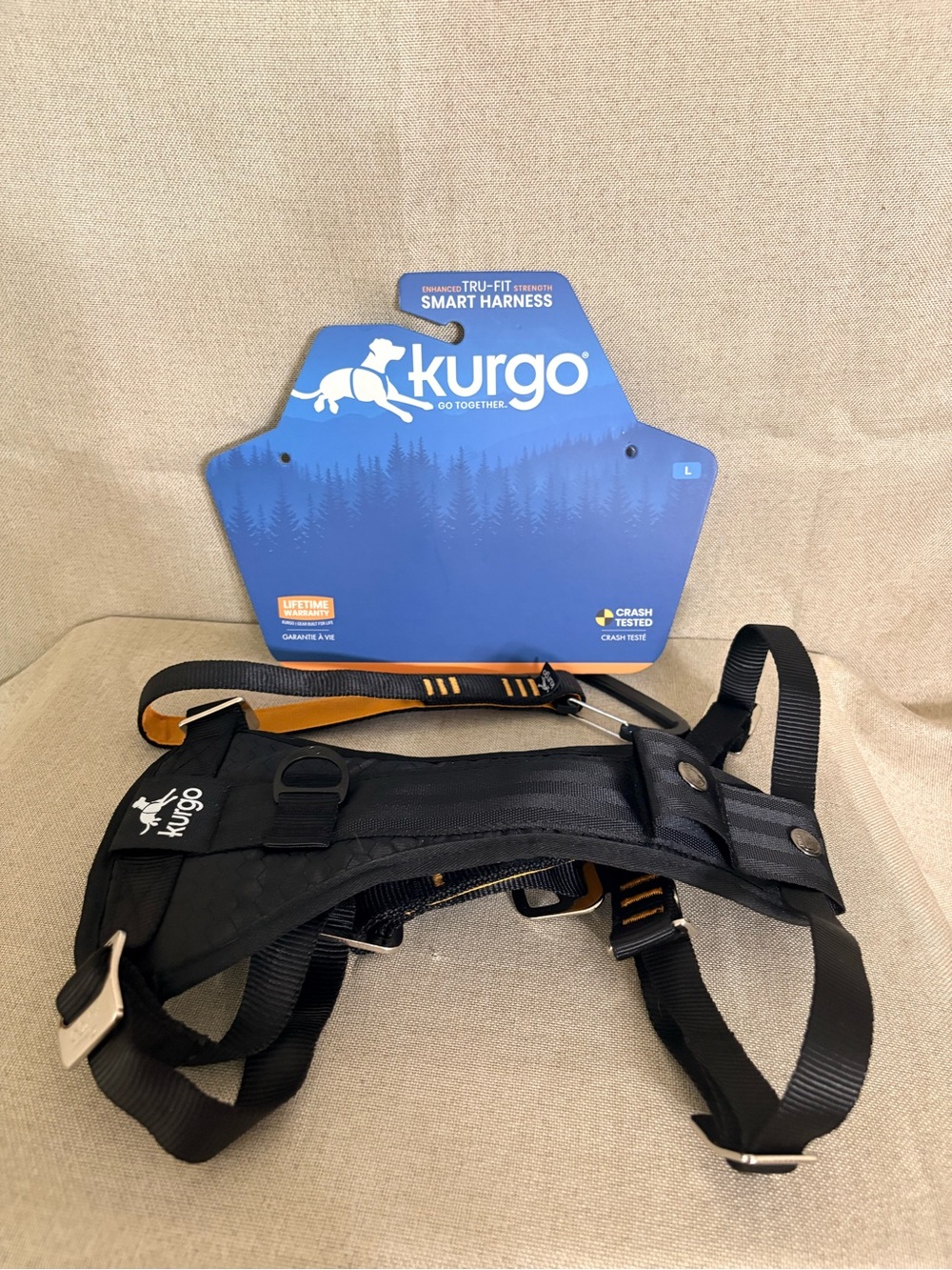 Kurgo Black No-Pull Chest Harness with Quilted Padding